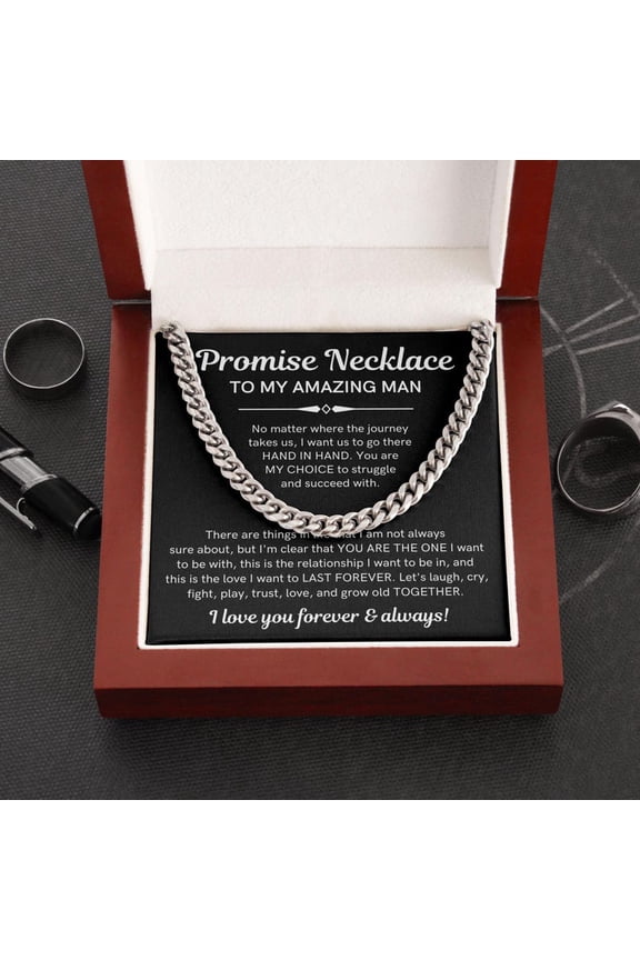 Promise Necklace For Him, Promise Gifts For Him, Boyfriend Promise Necklace, Guy Valentine Gift, Boyfriend Birthday Gift, Necklace Gift for Husband
