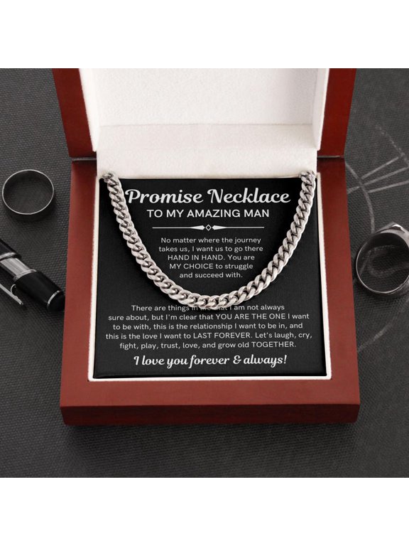 Promise Necklace For Him, Promise Gifts For Him, Boyfriend Promise Necklace, Guy Valentine Gift, Boyfriend Birthday Gift, Necklace Gift for Husband