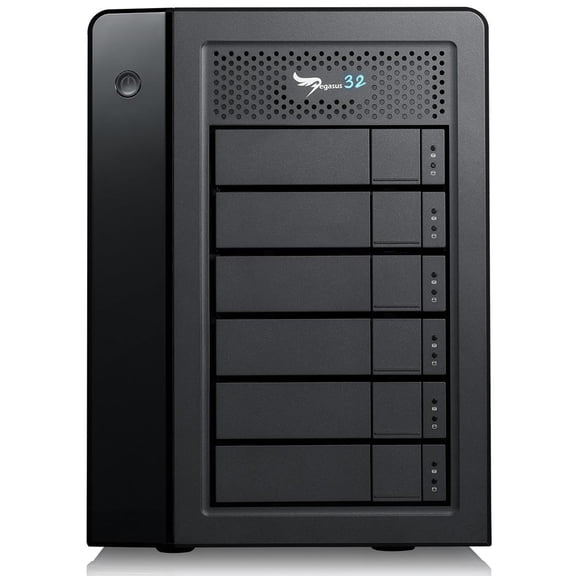 Promise Pegasus32 R6 - Hard drive array - 24 TB - 6 bays (SATA-600) - HDD 4 TB x 6 - Thunderbolt 3, USB 3.2 Gen 2 (external)