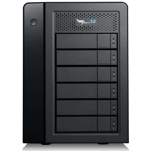 Promise Pegasus32 R6 - Hard drive array - 60 TB - 6 bays (SATA-600) - HDD 10 TB x 6 - Thunderbolt 3, USB 3.2 Gen 2 (external)