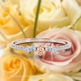 thumbnail image 1 of Promise Ring 0.60 Carat Round Cut Morganite And Diamond Moissanite Engagement Ring Wedding Band Ring in 925 Sterling Silver With 18k Rose Gold Plating, Dainty Ring, Fairy Ring, Anniversary Ring, 1 of 3