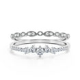 thumbnail image 1 of Promise Ring 1.10 Carat Round Cut Diamond Moissanite Engagement Ring Wedding Band Ring in 925 Sterling Silver With 18k White Gold Plating, Gift For Her, Dainty Ring, Bridal Set, Matching Band, 1 of 3