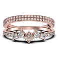 thumbnail image 1 of Promise Ring 1.60 Carat Round Cut Morganite And Diamond Moissanite Engagement Ring Wedding Band Ring in 925 Sterling Silver With 18k Rose Gold Plating, Trio Set, Matching Band, Anniversary Ring, 1 of 4