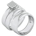 thumbnail image 1 of Promise Rings for Couples 1.1 TCW Sterling Silver Engagement Rings for Couples Rings Set, Great Couples Jewelry Women's Size 6 Men's Size 9, 1 of 10