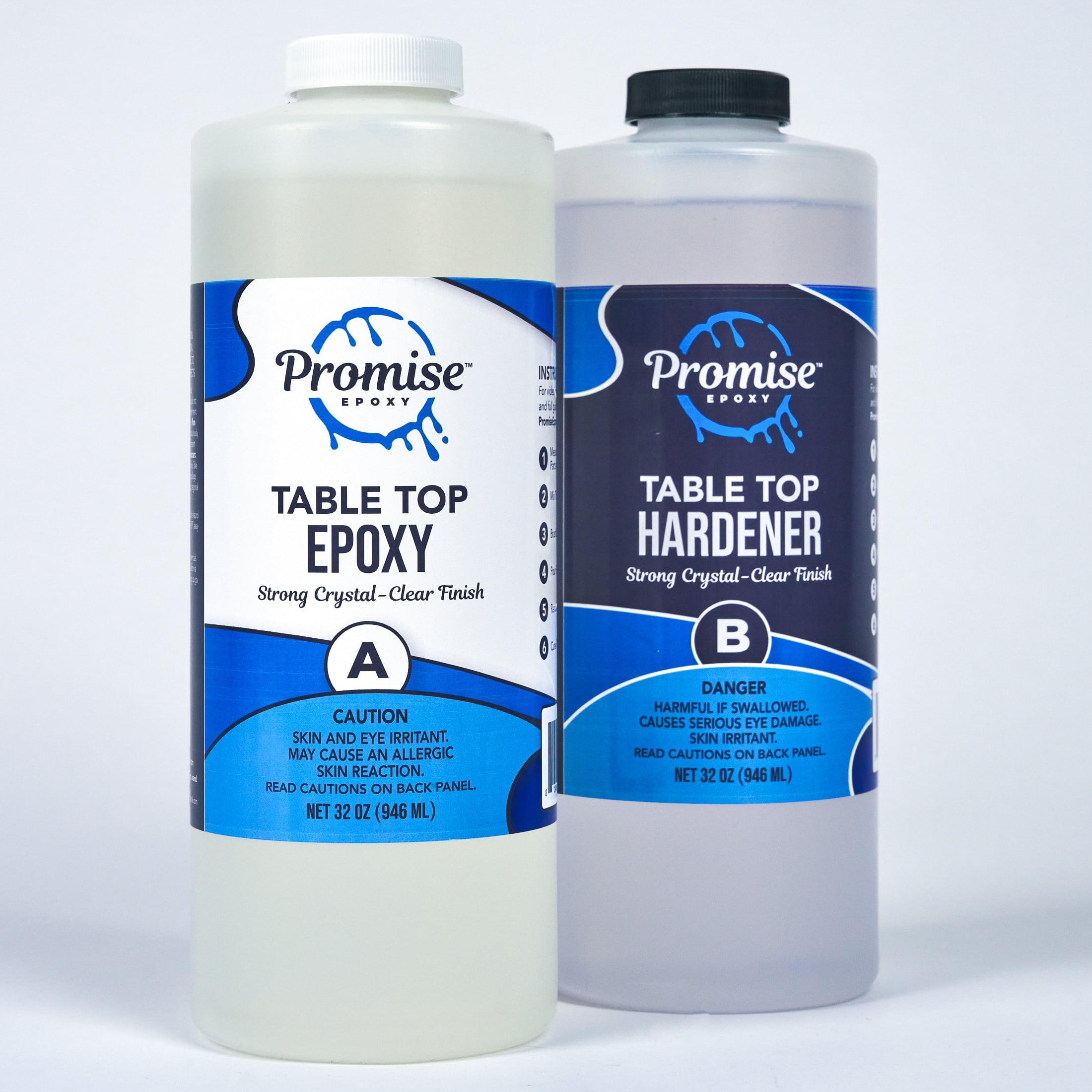 Promise Table Top Epoxy Resin Kit That Self Levels, 32oz High Gloss Craft Food Safe Epoxy Kit (16oz Resin+16oz Hardener) with Mixing Sticks and Cups