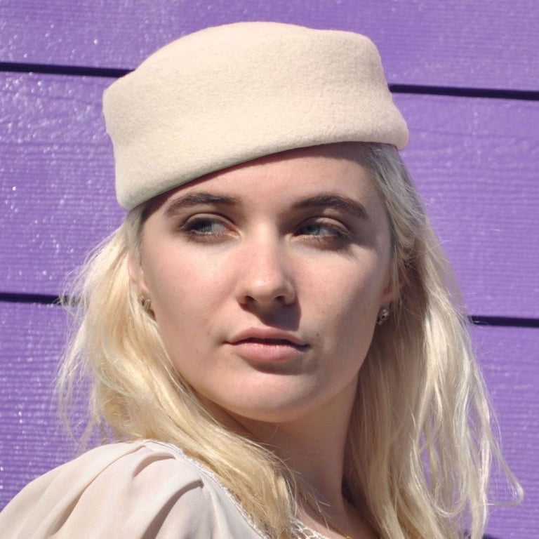 Felted Wool Hat size One Size Fits Most Panther Wool Felt Pillbox Hat - ONE SIZE FITS MOST - Black  main image 3