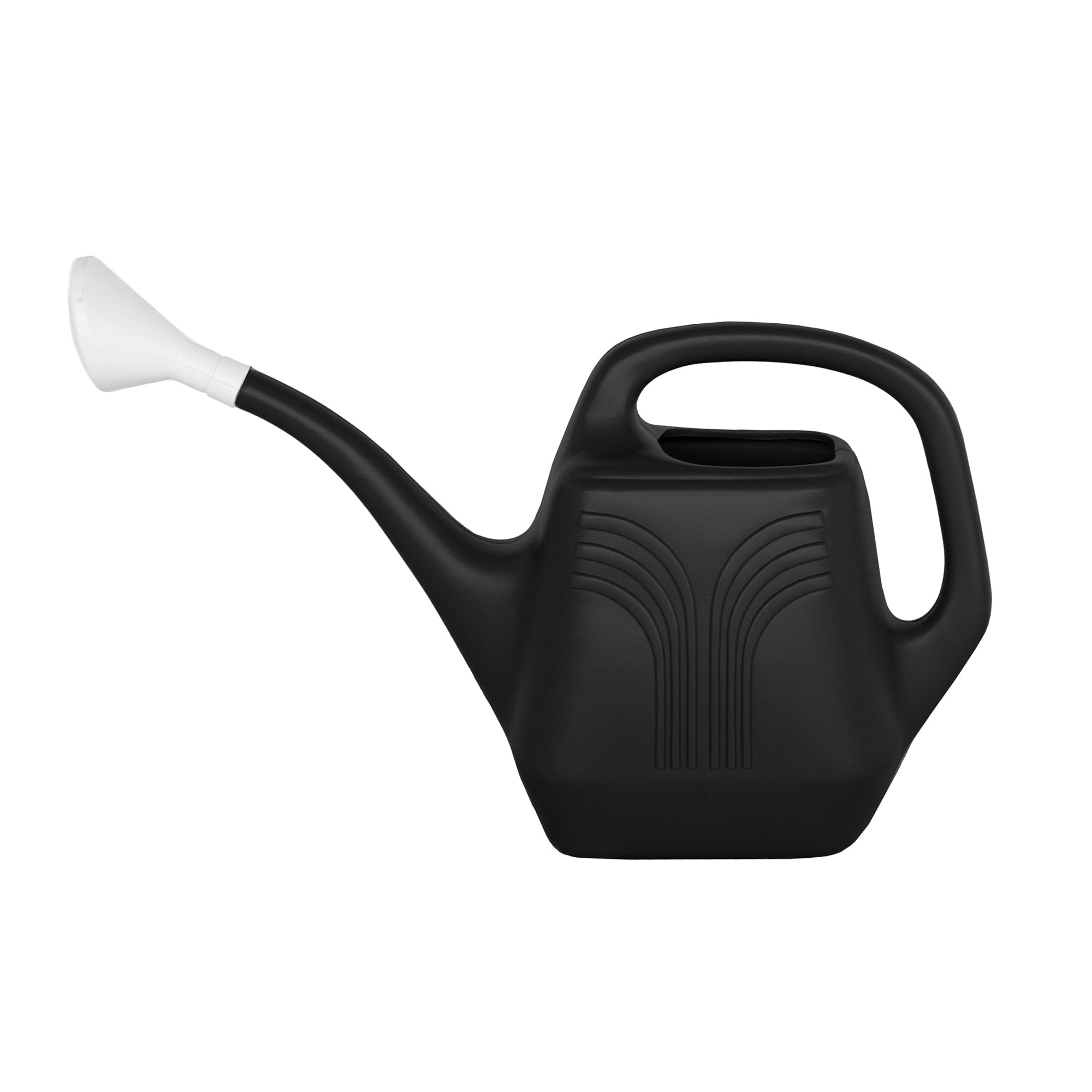 Bloem Promo 2 Gallon Plastic Watering Can - Indoor/Outdoor with 256 Fl Oz Capacity, Removable Nozzle, Black