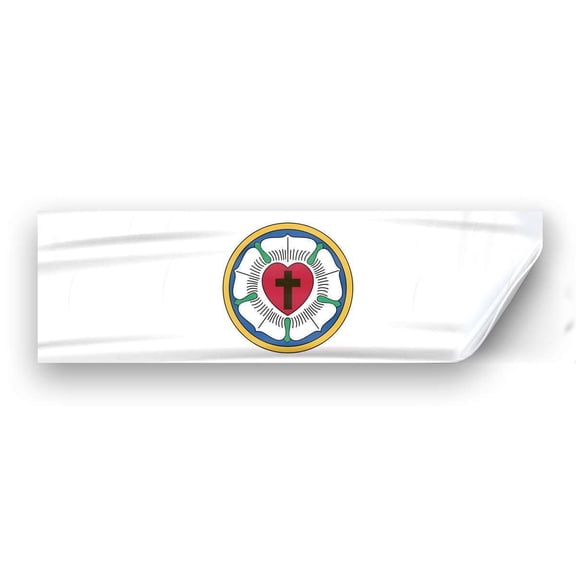 Promo Patriot Flags 3″x10″ Inch Lutheran Rose Window Decal, Printed on Vinyl, Static Cling with a Paper Release Liner,Easily Removable,No Residue.