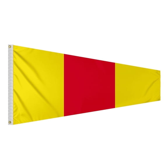 Promo Patriot's No 10 Pennant Code of Signals - 16 in x 3 ft - Printed 200 Nylon - Quadruple Stitched Edges - Solid Brass Grommets Canvas Heading - Number 10 Signal Flag - Size 2