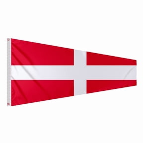 Promo Patriot's Numeral 4 Pennant Flag 2 ft x 4.5 ft - Printed 200D Nylon, Stitched Edges, Brass Grommets, Canvas Heading - Number 4 Marine Signal Code Flag - Size 3