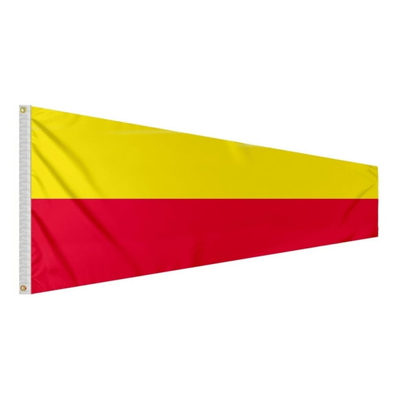 Promo Patriot's No 7 Pennant Code of Signals - 8 in x 2 ft - Printed 200 Nylon - Quadruple Stitched Edges - Solid Brass Grommets Canvas Heading - Number 7 Signal Flag - Size 0