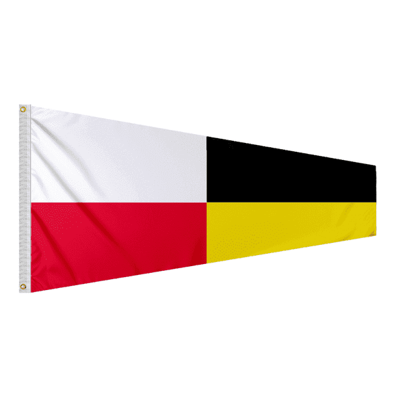 Promo Patriot's No 9 Pennant Code of Signals - 8 in x 2 ft - Printed 200 Nylon - Quadruple Stitched Edges - Solid Brass Grommets Canvas Heading - Number 9 Signal Flag - Size 0