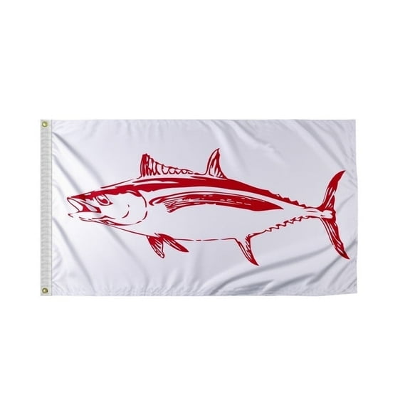 Promo Patriot's Albacore Novelty Boat Flag - 12 x 18 Inch - Double Sided Printed 200D Nylon