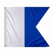 Promo Patriots Alpha Code A Marine Signal Flag - 1x1.25 ft, 200D Nylon, Canvas Header, Brass Grommets