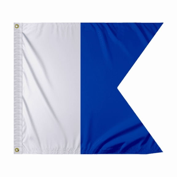 Promo Patriot's Alpha Code A Marine Signal Flag - 1x1.25 ft, 200D Nylon, Canvas Header, Brass Grommets