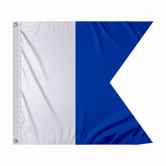 Promo Patriot's Alpha Code A Marine Signal Flag - 2x2 ft, 200D Nylon, Canvas Header, Brass Grommets