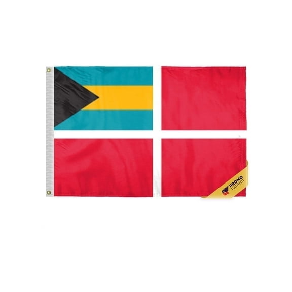 Promopatriot Bahamas Courtesy Flag 12x18 inch 200D Nylon with Brass Grommets Civil Red Ensign