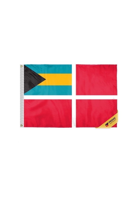 Bahamas Courtesy Flag 12x18 inch 200D Nylon with Brass Grommets Civil Red Ensign