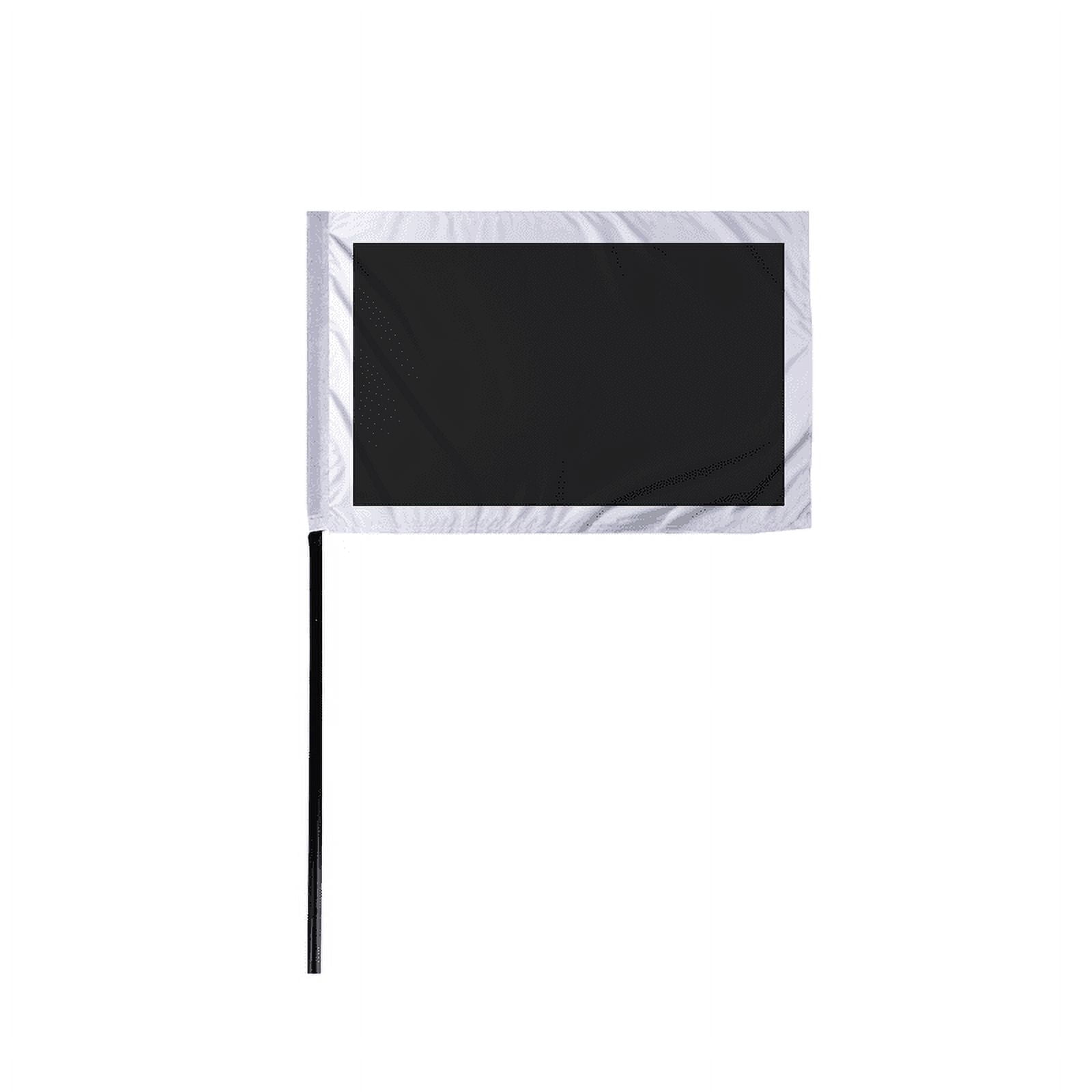 Promopatriot Racing Flag Black with White Border Leave Track Mini Stick ...