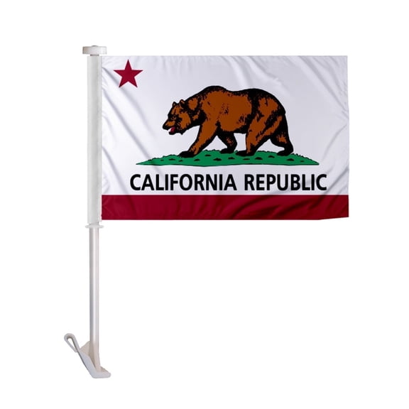 Promopatriot California State Premium CA Car Flag 10.5" x 15" inch Polyester, Window Mount Display