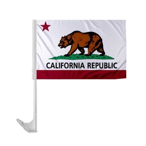 Promopatriot California State CA Car Flag 12" x 16" inch Polyester, 17" Flex Pole, Reverse Print