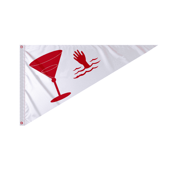 Promo Patriot's Cocktail Bow Pennant - 10 x 15 inch - Printed 200D Nylon - Solid Brass Eyelets Canvas Heading - Vivid Colors Fade Proof - Bow Flags