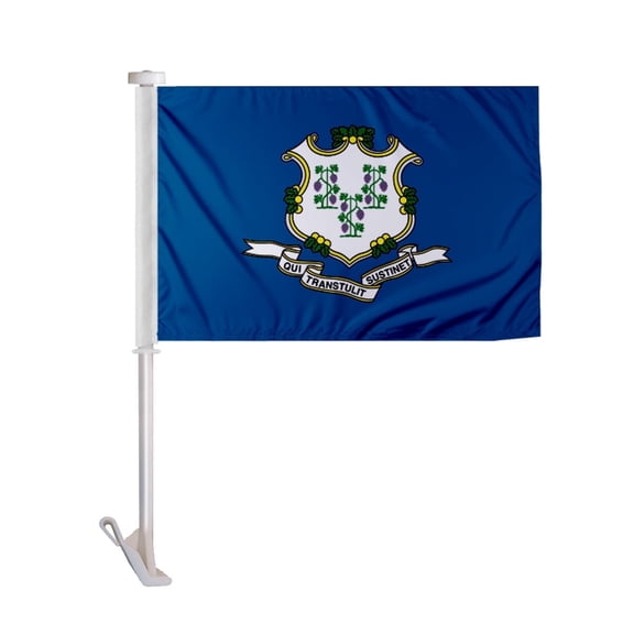 Promopatriot Connecticut CA Premium Car Flag 10.5 x 15 inch, Double Sided Knitted Polyester