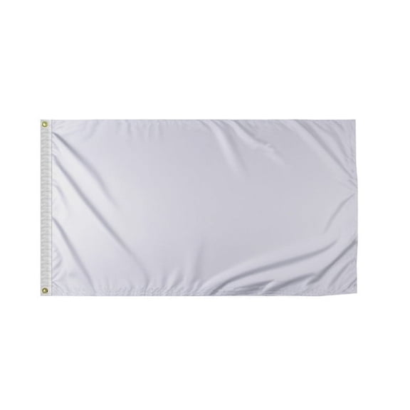 Promo Patriot's Dinner Meal Flag - 16x24 Inch, 200D Nylon, Brass Grommets, Canvas Heading, Solid White