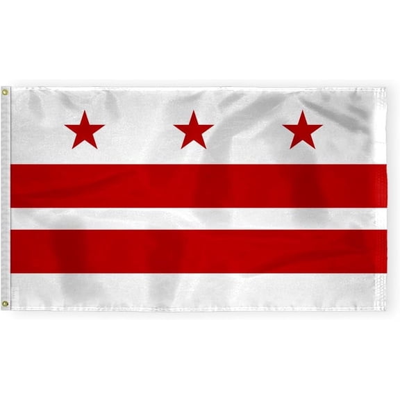 Promopatriot District of Columbia DC Car Flag 12x16 inch Flex Pole Polyester Reverse Print