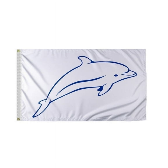 Promo Patriot's Dolphin Novelty Boat Flag - 12x18 Inch, Double Sided 200D Nylon, Brass Grommets