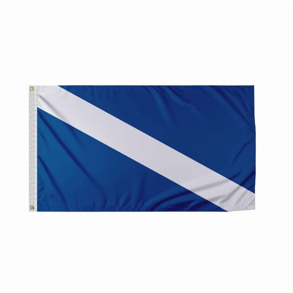Promo Patriot's Guest Flag - 16x24 Inch, 200D Nylon, Brass Grommets, Canvas Heading, Blue/White Stripe