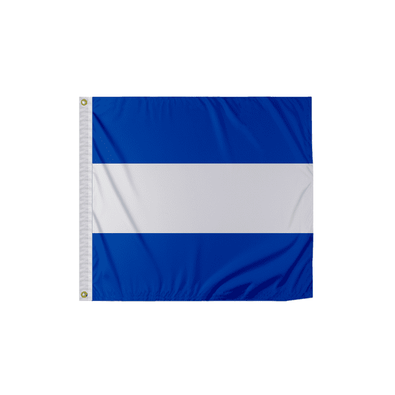Promo Patriot's Juliet Code J Marine Signal Flag - 3x3 ft, 200D Nylon, Canvas Header, Brass Grommets