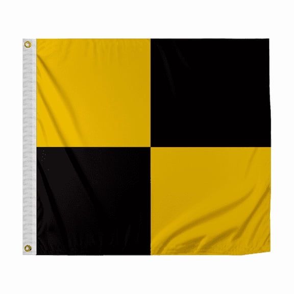 Promo Patriot's Lima Code L Marine Signal Flag - 4x4 ft, 200D Nylon, Canvas Header, Brass Grommets