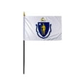 thumbnail image 1 of Promopatriot MA Massachusetts State Mini Stick Flag 4x6 inch Polyester with 11 inch Plastic Pole Handheld, 1 of 5