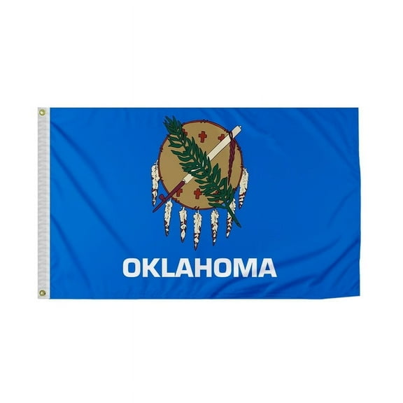Promopatriot Oklahoma State 3x5 ft 200D Nylon OK Flag Reverse Print with Brass Grommets Indoor/Outdoor