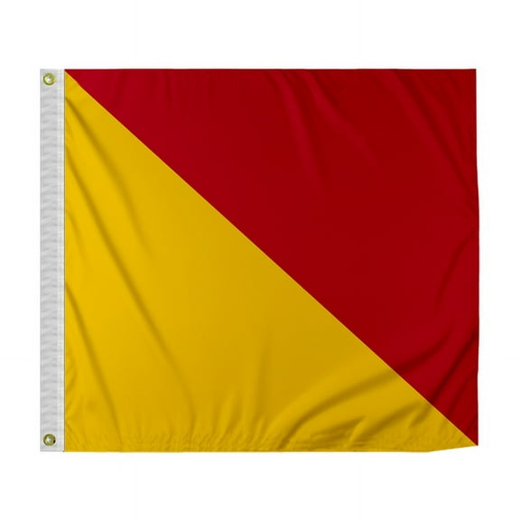 Promo Patriot's Oscar Code O Marine Signal Flag - 3x3 ft, 200D Nylon, Canvas Header, Brass Grommets