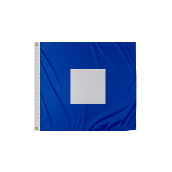 Promo Patriot's Papa Code P Marine Signal Flag - 2x2 ft, 200D Nylon, Canvas Header, Brass Grommets