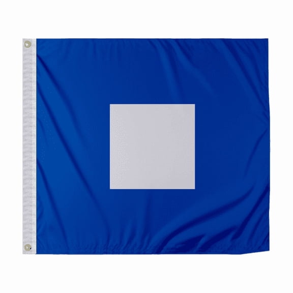 Promo Patriot's Papa Code P Marine Signal Flag - 4x4 ft, 200D Nylon, Canvas Header, Brass Grommets