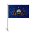 thumbnail image 1 of Promopatriot Pennsylvania State PA Car Flag 10.5x15 inch Double-Sided Polyester with 19" Stiff Pole, 1 of 5