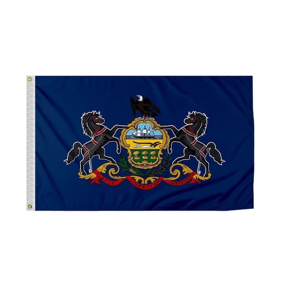 Promopatriot Pennsylvania State PA Mini Stick Flag 4x6 inch Polyester with 11" Plastic Pole Handheld