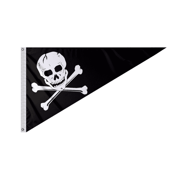 Promopatriot Pirate Bow Pennant Flag 10x15 inch 200D Nylon with Canvas Heading