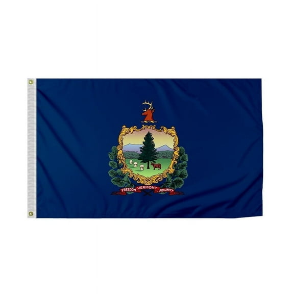 Promopatriot Vermont VT State Small Flag 12x18 inch 200D Nylon with Brass Grommet for Boat Use