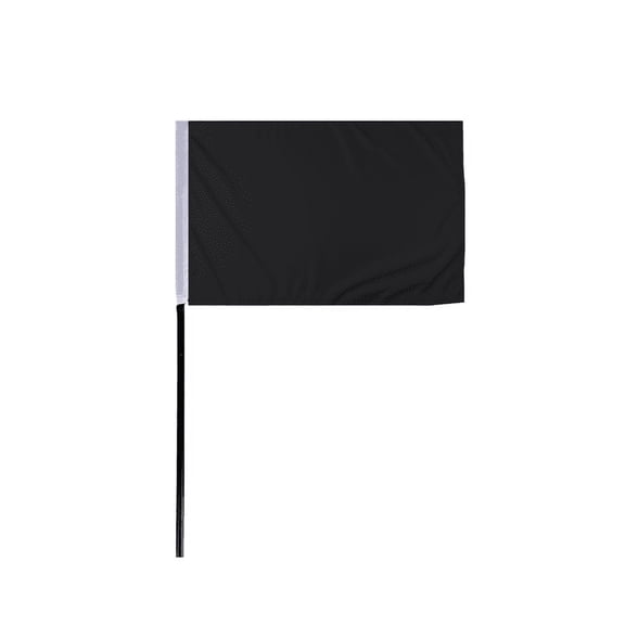 Promo Patriot's "Solid Black" Racing Flag "Return To Pit" Stick Flag 4x6 inch - 11 inch Black Plastic Pole