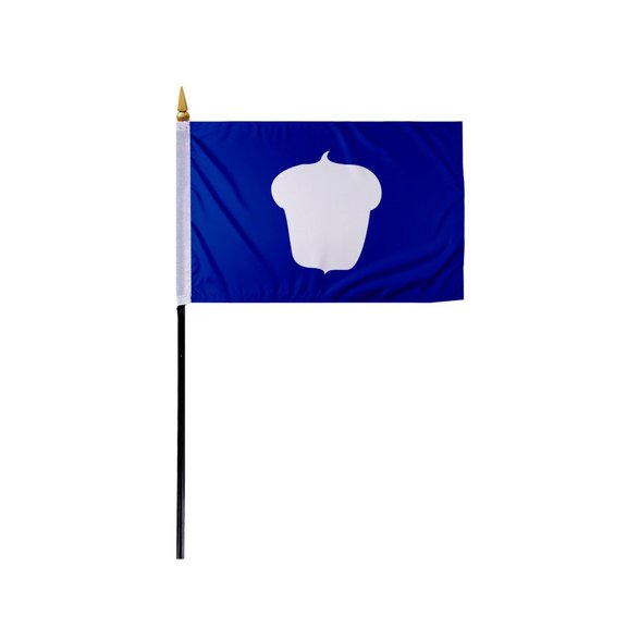 Promo Patriot's Treasurer Officers Flag on Staff - 4 x 6 Inch - Printed Polyester with Stitched Edges