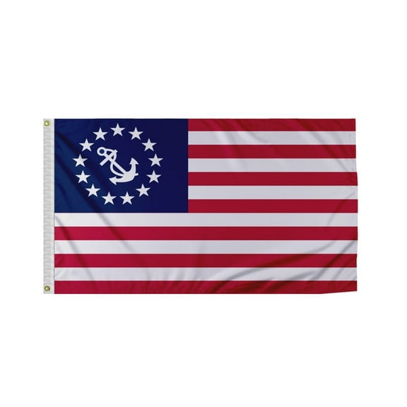 Promo Patriot's US Yacht Ensign Flag - 3x5 ft - Durable 200D Nylon with Brass Grommets