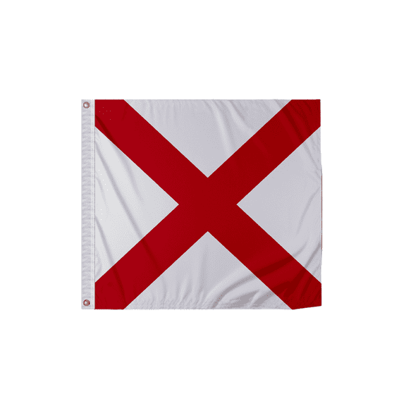Promo Patriot's Victor Code V Marine Signal Flag - 3x3 ft, 200D Nylon, Canvas Header, Brass Grommets