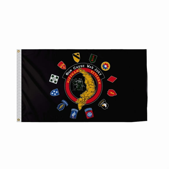 Promo Patriot's Vietnam Insignia Flag - 3x5 ft - Special Military Flags - Printed 200D Nylon - With Canvas Header & 2 Anti-Rust Brass Grommets - Indoor/Outdoor Flag