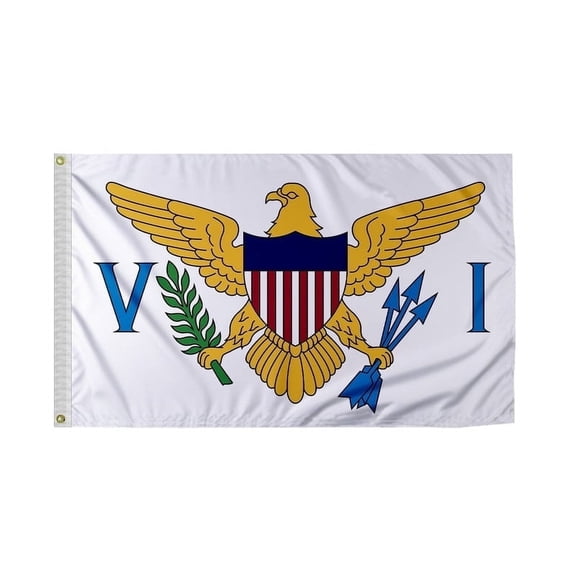 Promopatriot Virgin Islands VI State Flag 3x5 ft Polyester Reverse Print with Metal Grommets