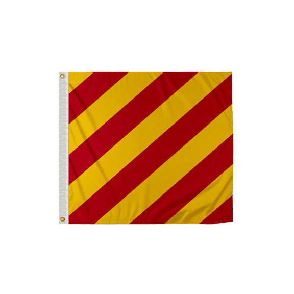 Promo Patriot's Yankee Code Y Marine Signal Flag - 2x2 ft, 200D Nylon, Canvas Header, Brass Grommets