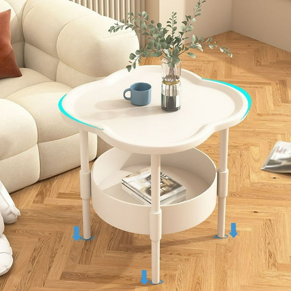 Promo Sale, Vsgery Bedside Table, Storage Rack, Small, Bedroom, Sofa, Mini, Side Table, Cabinet, Mobile Table|Plastic,White